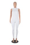 Women stretch zipper Jumpsuit