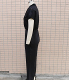 Summer Women loose single breasted jumpsuit