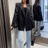 Women Loose Casual Long Sleeve Blazer Jacket