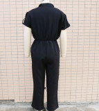 Summer Women loose single breasted jumpsuit