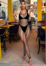 Sexy Sleeveless Fishnet Transparent Pajamas Women's Tight Fitting Transparent One-Piece Net Clothes
