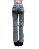 Women Cargo Stretch Denim Pants