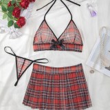 Sexy Plaid Lingerie Student Cosplay Sexy Uniform