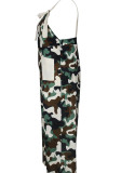 Women Casual Camo Print Loose Jumpsuit