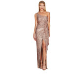 Women's One-Shoulder Lace-Up Sequined Evening Dress
