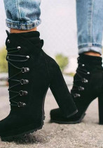 Winter Platform High-Heeled Lace-Up Short Boots Suede Plus Size Martin Boots Winter Platform High-Heeled Lace-Up Short Boots Suede Plus Size Martin Boots