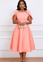 Women Short Sleeve Cape Dress Women Short Sleeve Cape Dress