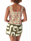 Women Printed Casual Tank Top and Shorts Two-piece Set
