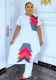 Women Printed Slit Round Neck Long Top And Pant Two-piece Set