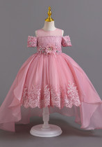 Girls wedding dress lace tail princess dress Girls wedding dress lace tail princess dress