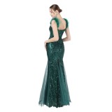 Plus Size Women Sequin Formal Party Maxi Evening Dress