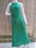 Women Halter Neck Backless Sleeveless Beach Bohemian Hollow Dress