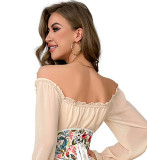 Floral Printed Herringbone Corset Outdoor Wear Belt