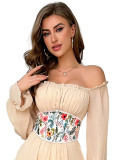 Floral Printed Herringbone Corset Outdoor Wear Belt