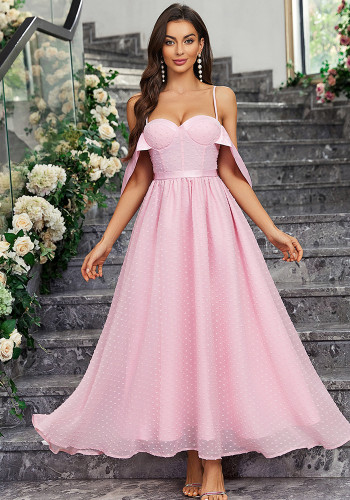 Spring Chic Elegant Strapless Solid Color Slim Low Back Long Women's Evening Dress