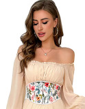 Floral Printed Herringbone Corset Outdoor Wear Belt