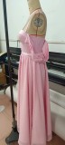 Spring Chic Elegant Strapless Solid Color Slim Low Back Long Women's Evening Dress