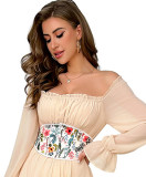 Floral Printed Herringbone Corset Outdoor Wear Belt