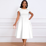 Women Short Sleeve Cape Dress