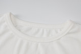 Women Round Neck Letter Printed Crop T-Shirt
