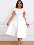 Women Short Sleeve Cape Dress