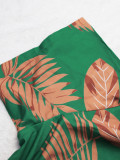 Summer Women's Fashion Printed Casual Holidays Style Cardigan Shorts Set