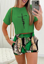 Chic Casual Summer Printed T-Shirt Shorts Lounge Wear Set Chic Casual Summer Printed T-Shirt Shorts Lounge Wear Set