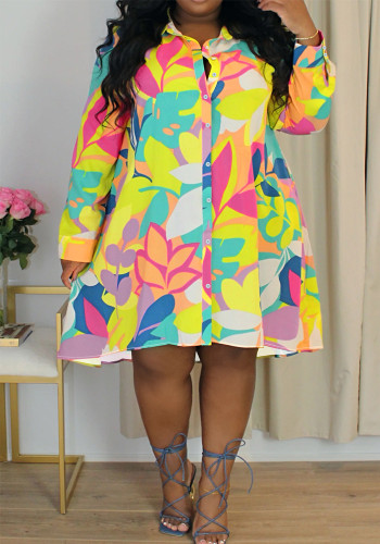 Plus Size Women Holidays Style Long Sleeve Dress