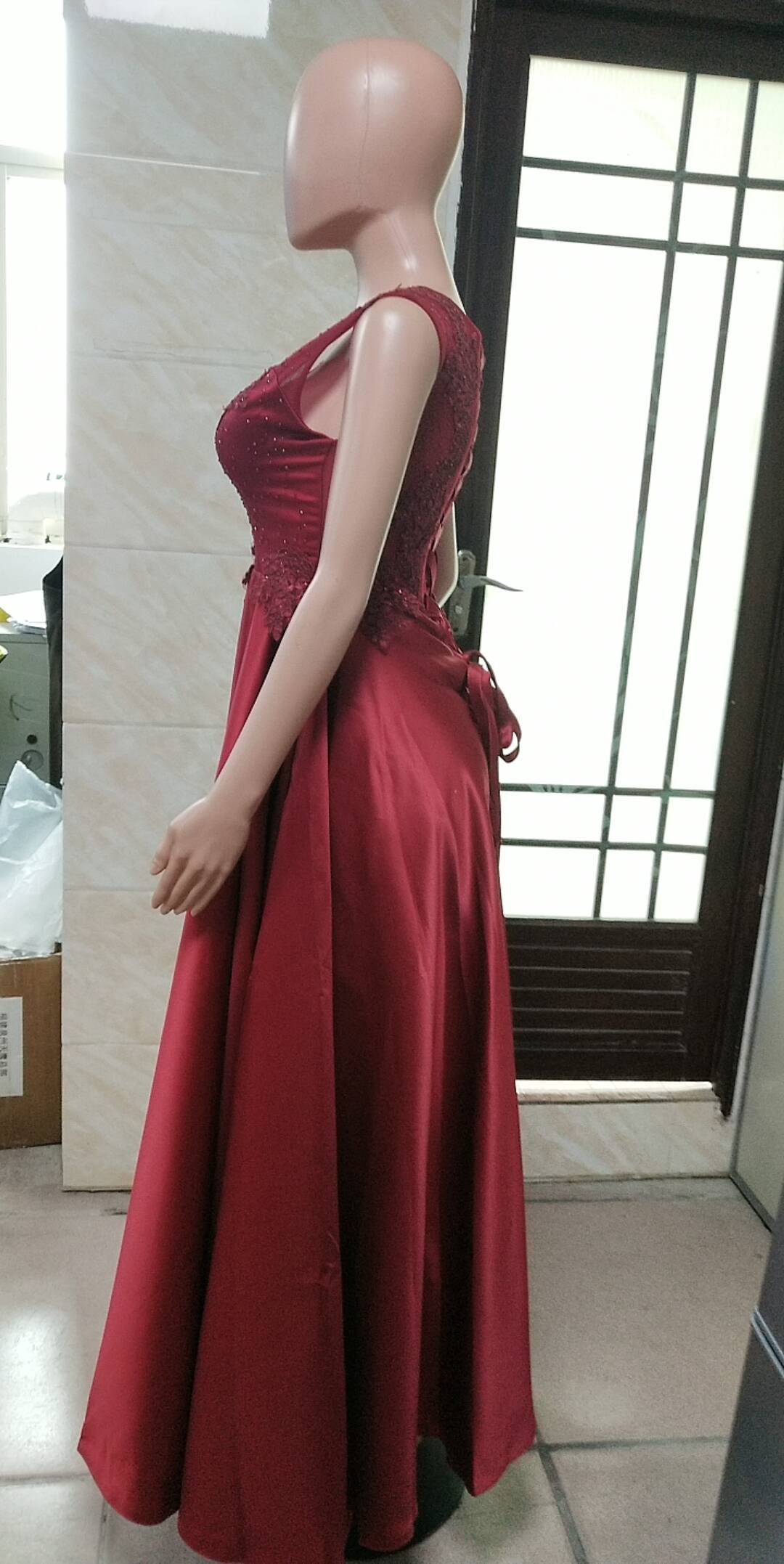 Red Bride Long Gown Chic Spring Wedding Formal Party Evening Dress(Processing time need 3-6 days) - Image 5