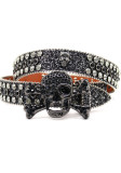 Women Skull Rhinestone Punk Hip Hop Belt Belt