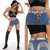 Women Skull Rhinestone Punk Hip Hop Belt Belt