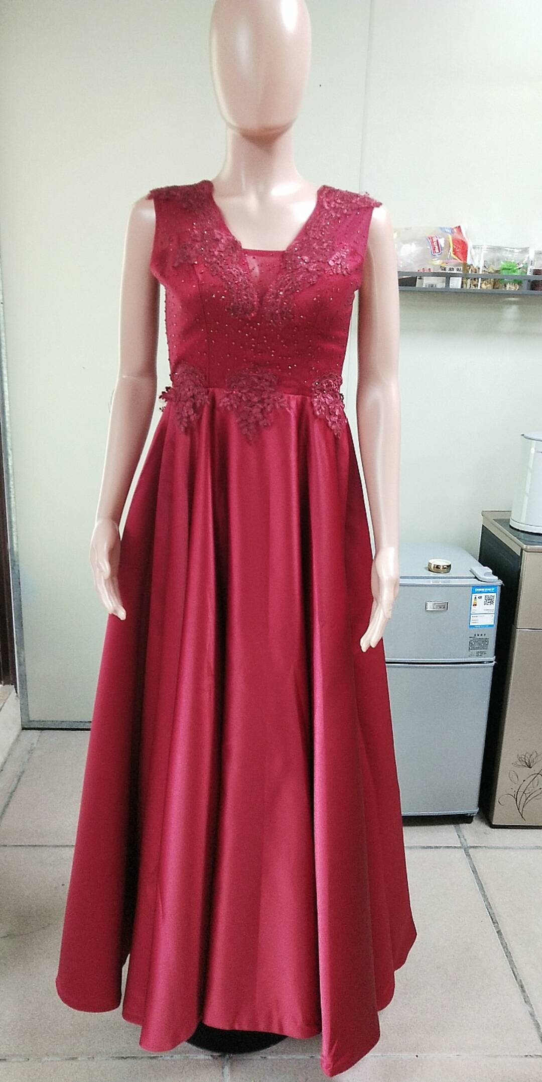 Red Bride Long Gown Chic Spring Wedding Formal Party Evening Dress(Processing time need 3-6 days) - Image 4