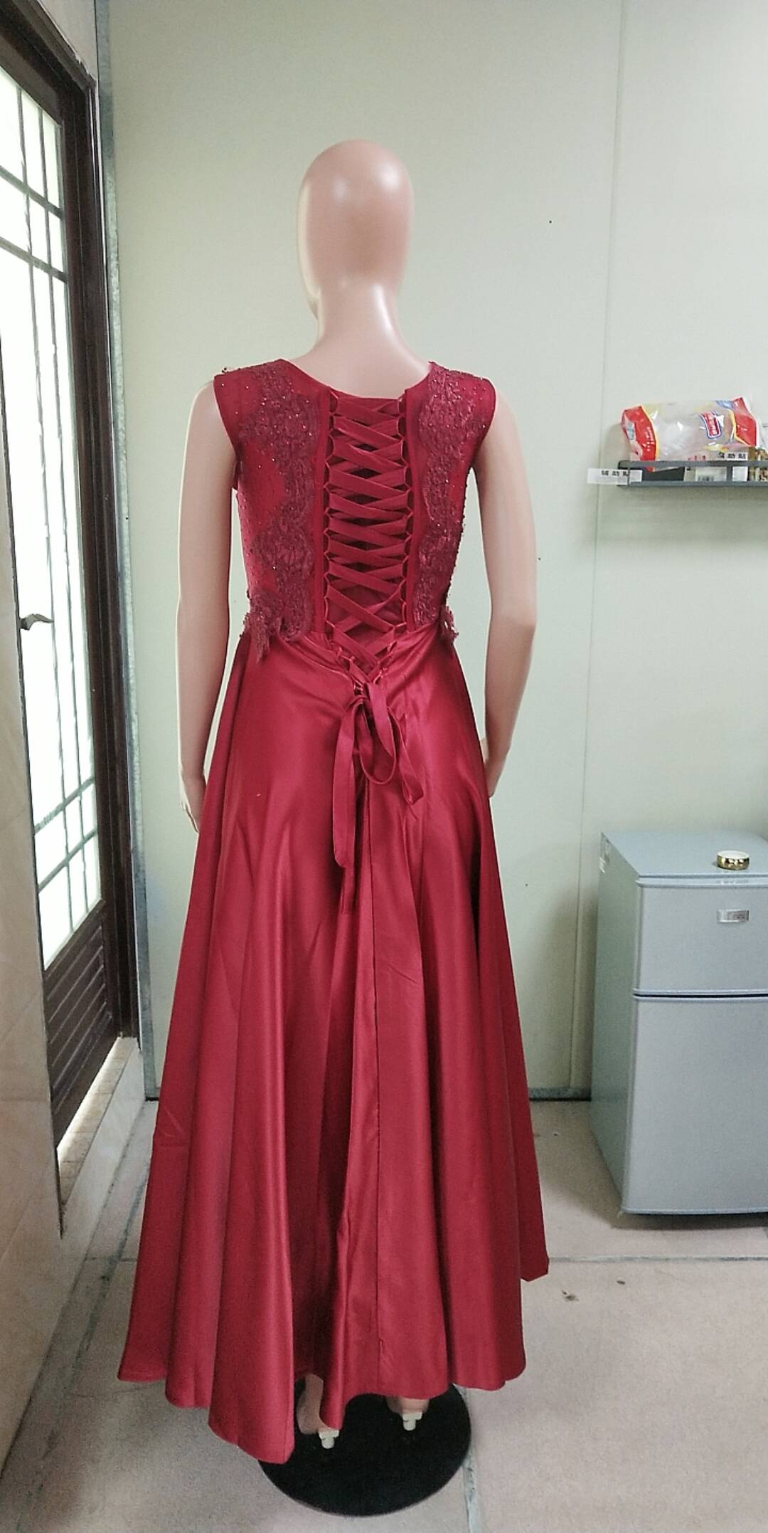 Red Bride Long Gown Chic Spring Wedding Formal Party Evening Dress(Processing time need 3-6 days) - Image 3