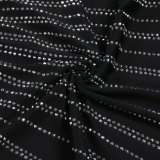 Women Sexy Beaded V-Neck Bodycon Split Dress