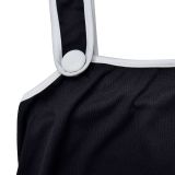 Women Sexy Backless Suspender Top and Long Dress Two-piece Set