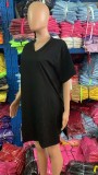 Women Summer Solid Slit Short Sleeve Top and Shorts Two-piece Set