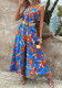 Women Summer Printed Jumpsuit with Belt