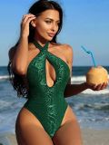 Women mesh Solid bikini sexy one-piece Swimwear