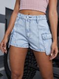 Women Pocket Denim Shorts