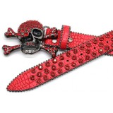 Women Skull Rhinestone Punk Hip Hop Belt Belt