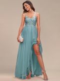 Women Solid Sexy Strap Slit Dress