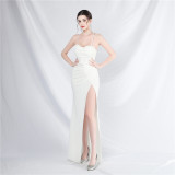 Women fishbone vest suspender evening dress