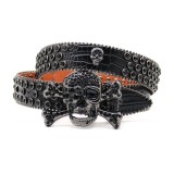 Women Skull Rhinestone Punk Hip Hop Belt Belt