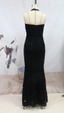 Plus Size Women Round Neck Sleeveless Elegant Formal Party Evening Dress