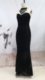 Plus Size Women Round Neck Sleeveless Elegant Formal Party Evening Dress
