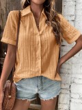 Summer Women's Casual Button Short Sleeve Shirt