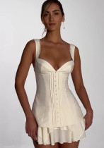 Sexy Low Back Slim Waists Lace-Up Strap Slim Waist Mini Dress Sexy Low Back Slim Waists Lace-Up Strap Slim Waist Mini Dress