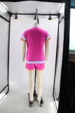 Summer Trendy Loose Round Neck Casual Two-Piece Shorts Set