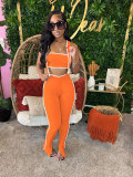 Tube Top Strap Trousers Two-Piece Set