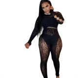 Lace Embroidery High Stretch Jumpsuit